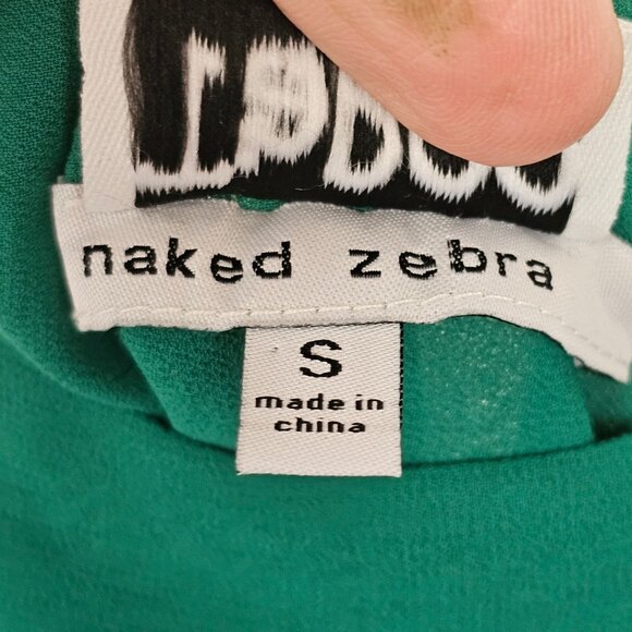 Festive Holiday Christmas Party Y2K Layer Tier Raw Edge Sheer Top Taroo Green SM - Picture 7 of 14